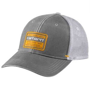 Carhartt Gray and White Mesh Back Cap